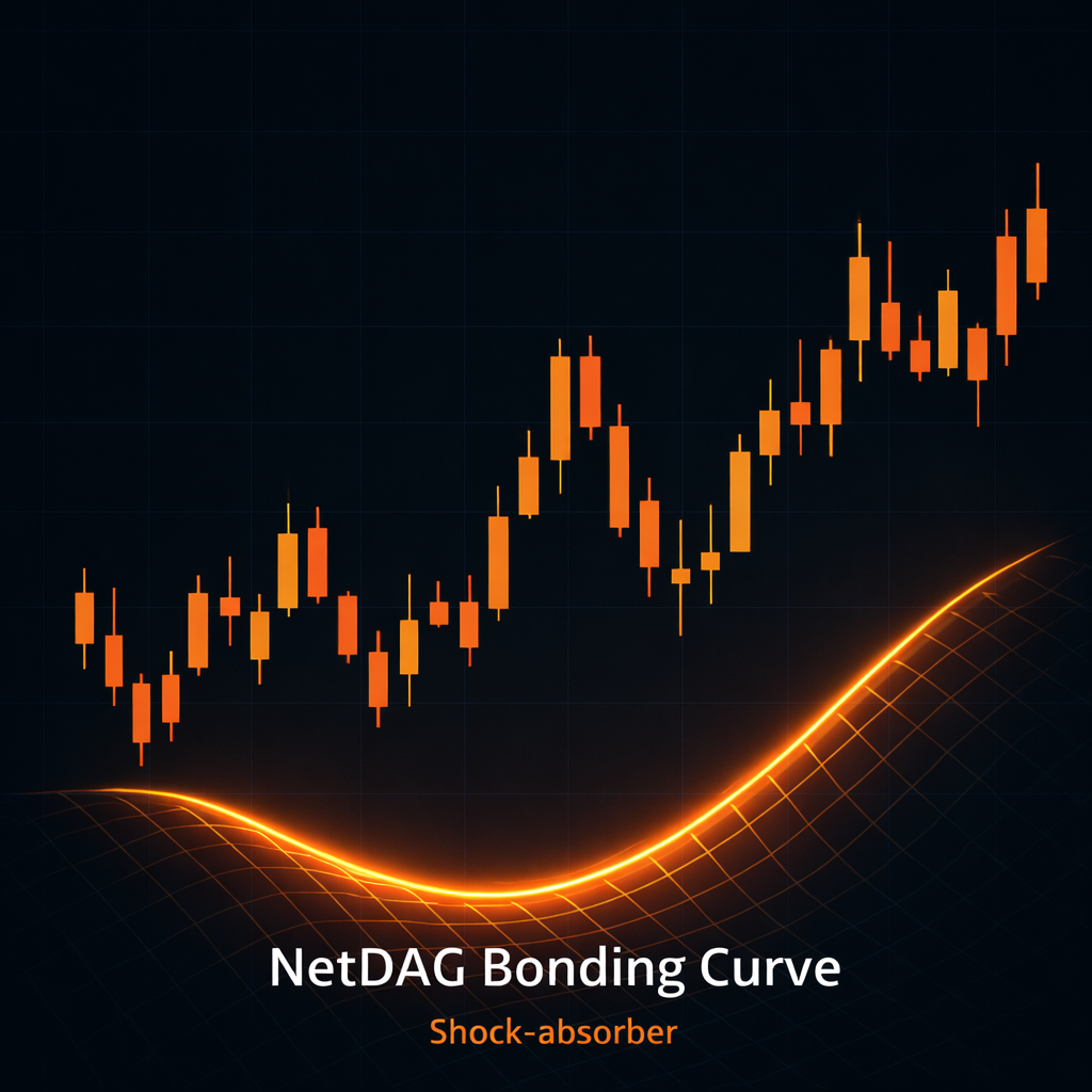 NetDAG bonding curve acting as a shock-absorber under price action